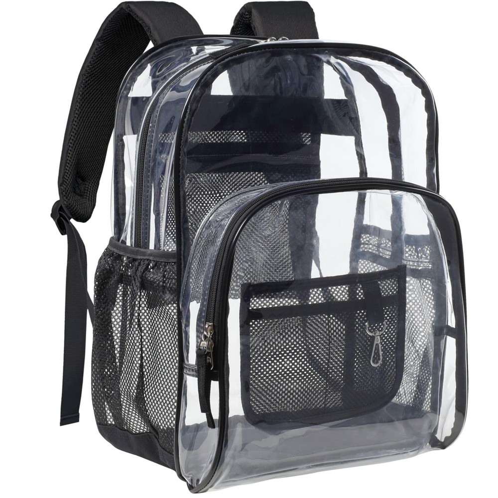 Clear Backpack - 17 inch Large Clear Backpacks for School, Heavy Duty Clear B...