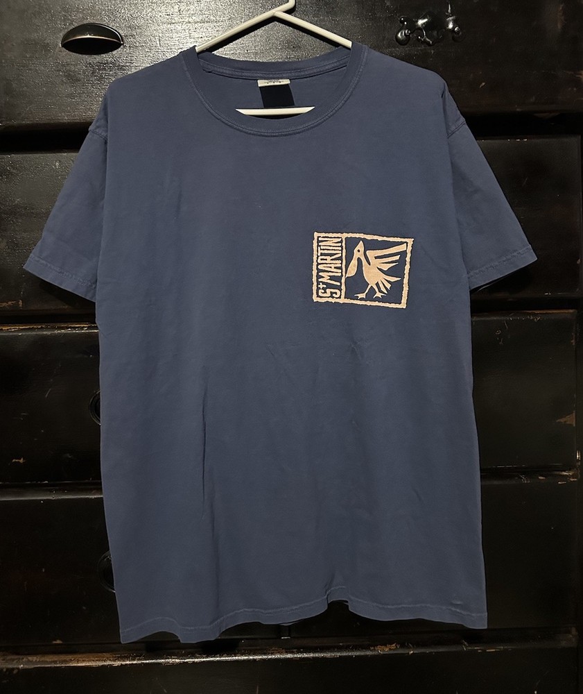Comfort Colors St Martin French West Indies Graphic T Shirt Bird Design LARGE