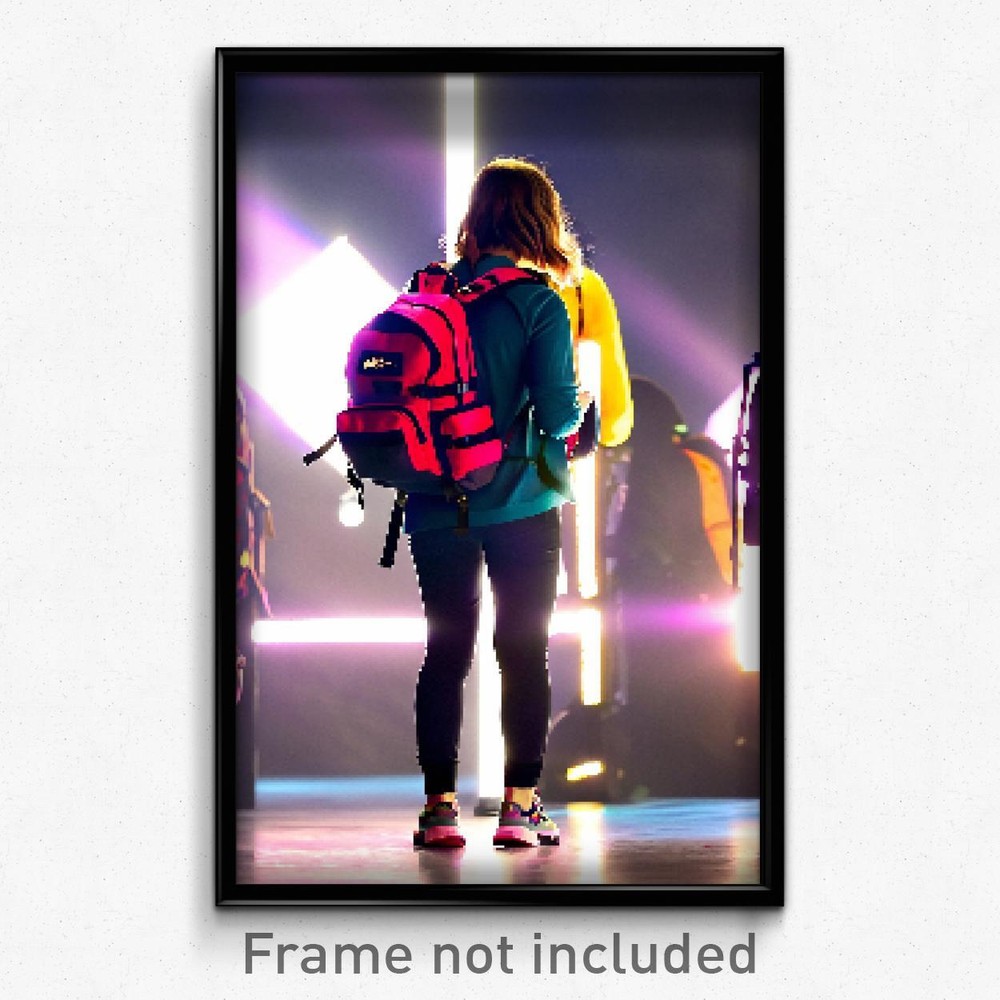 Pixel Art Poster - Authentic Backpack (8 Bit Psychedelic Video Game Print)