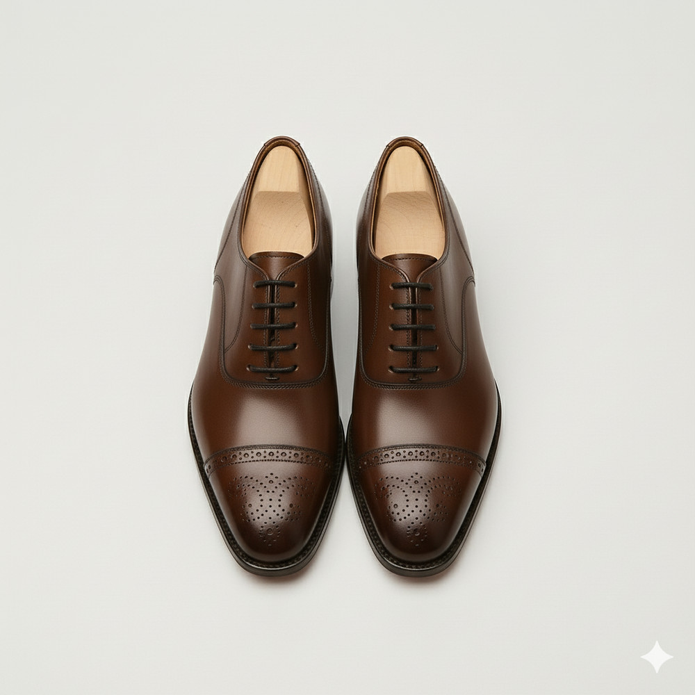 Men’s Genuine Leather Oxford Dress Shoes Lace-Up Formal Business Wedding Shoes