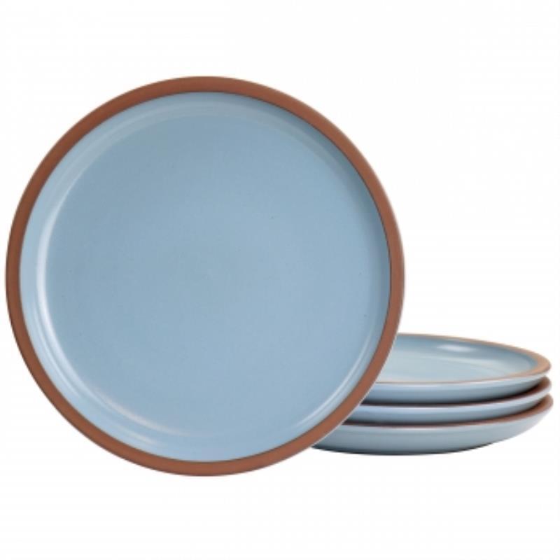 Gibson Elite Dumont 4 Piece Terracotta 10.8In Dinner Plate Set In Light Blue