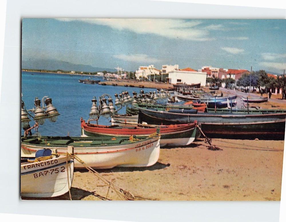 Postcard Fishing Boats Roses Costa Brava Spain