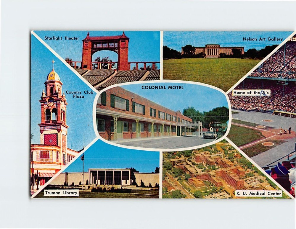 Postcard Colonial Motel Kansas City Kansas USA