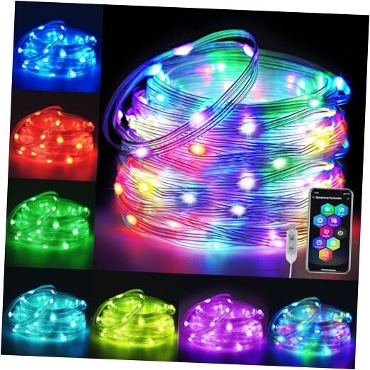 Color Changing Fairy Lights,66FT 200LED RGB 66FT 200LED Smart USB Multicolor