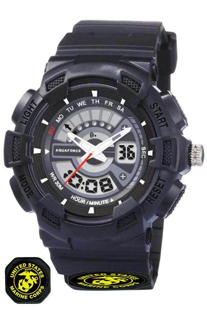 MENS TACTICAL WATCH ANALOG/DIGITAL STOP WATCH USMC MARINES MARINE CORPS 48A