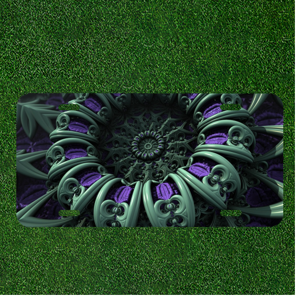 Custom Personalized License Plate Auto Tag With Stunning Sunflower Like Design