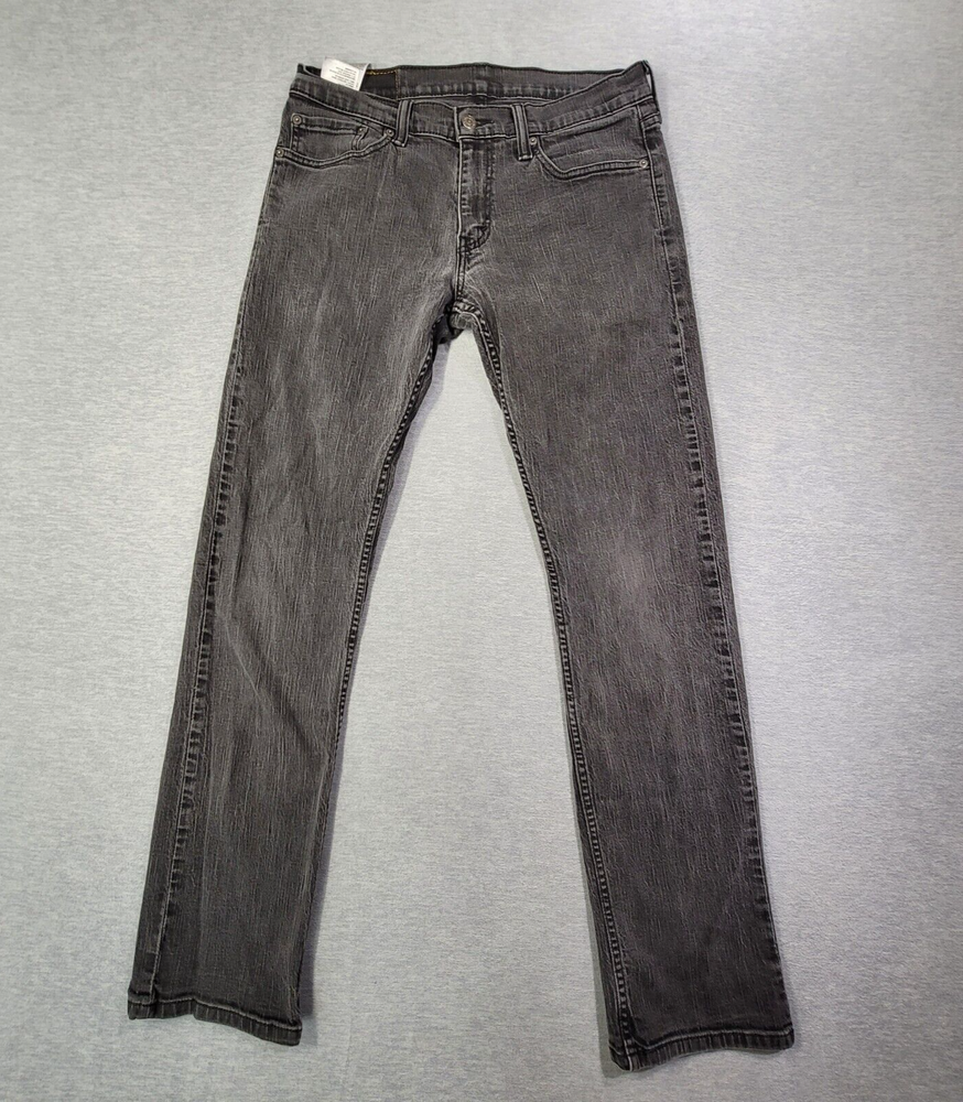 Levis 514 Jeans Mens 32x34 Black Slim Straight Leg Stretch Low Rise Skate Denim