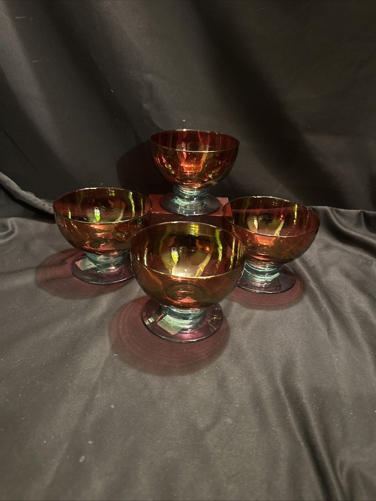 Vintage Dillards Iridescent 20 Oz Ice Cream Dessert Dish