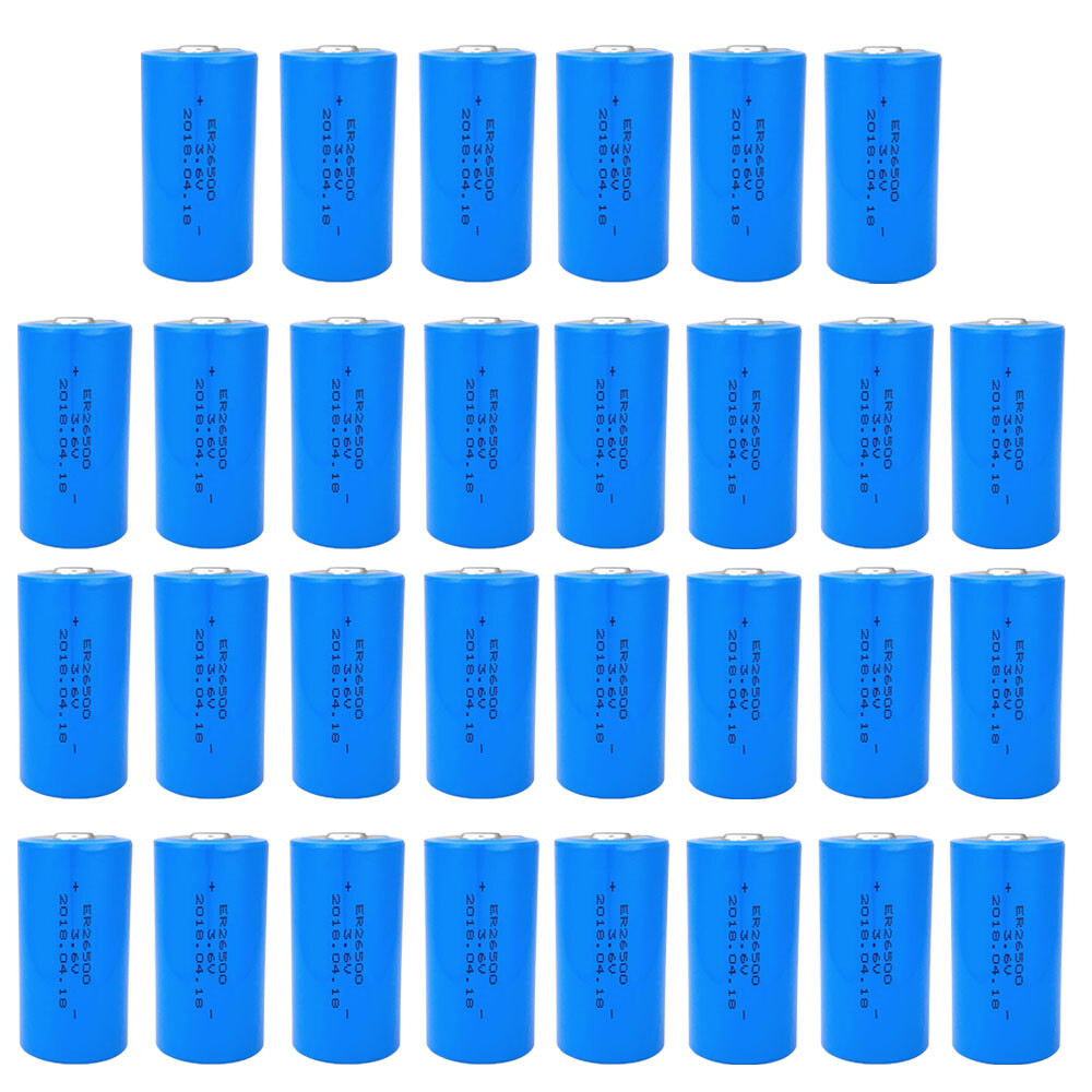 30-Pack 8500mAh 3.6V ER26500 Li-ion Smoke Detector Batteries No Plug