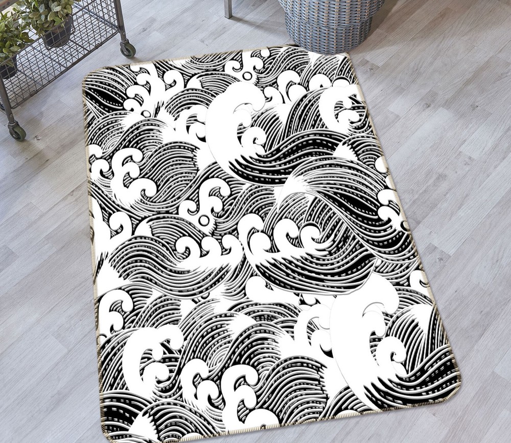 3D Ocean Waves ZHUC1715 Game Non Slip Carpet Mat Photo Carpet Amy