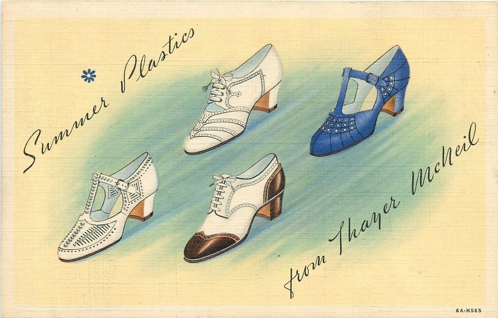 1940s Ladies Shoe Advertising artist impression Postcard 25-6211