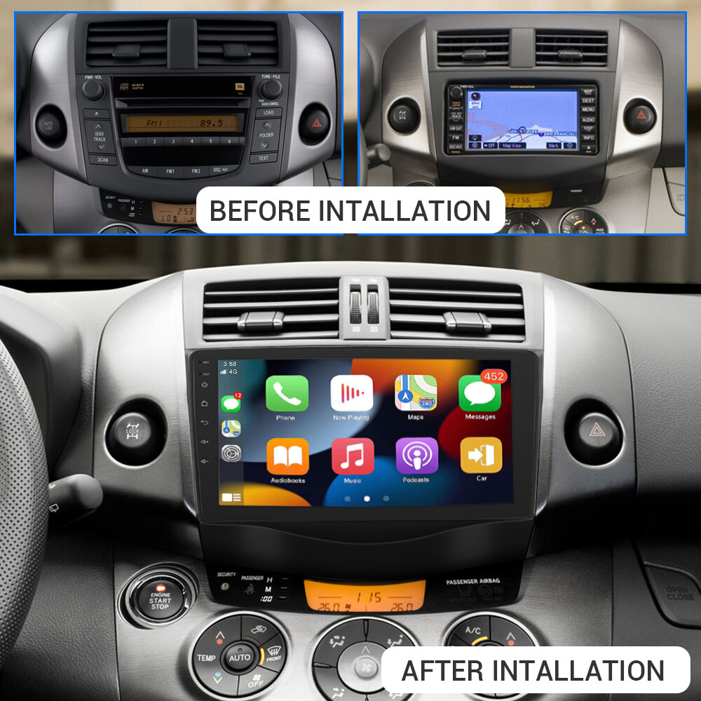 For Toyota RAV4 2007-2012 Apple Carplay Android 13 Car GPS Radio Stereo BT Wifi