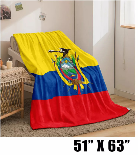 Ecuador Country Flag Blankets 51 in x 63 in