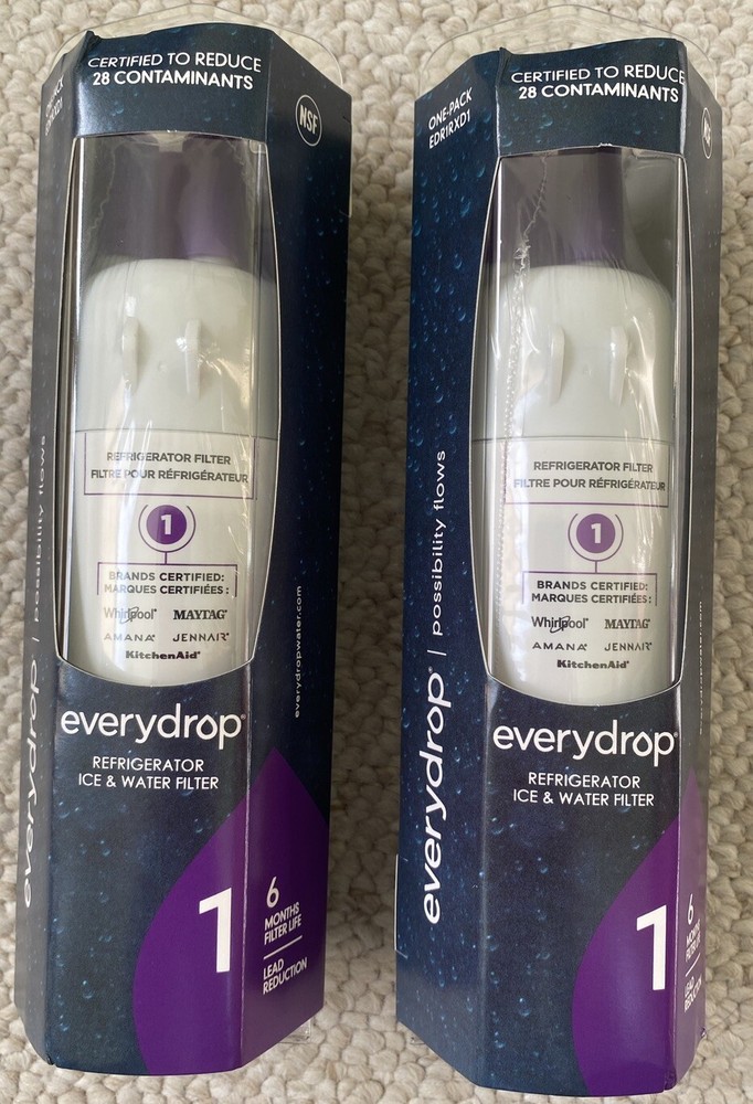 ΕVΕRDROP ΕDR1RXD1 Refrigerator Wate Filter Purple 1 [2pk] New & Sealed