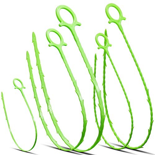 5 in 1 Compatible for Drain Snake Hair Drain with 5 Packs Drain Auger Green