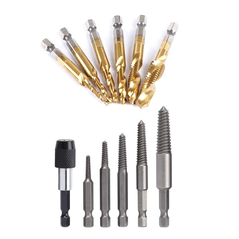 Double-ended bolt extractor for removing broken or damaged screws efficiently