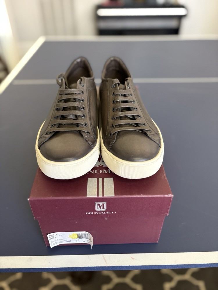Bruno Magli Westy Grey Leather Men's Sneakers US 9 EUR 42 - New In Box