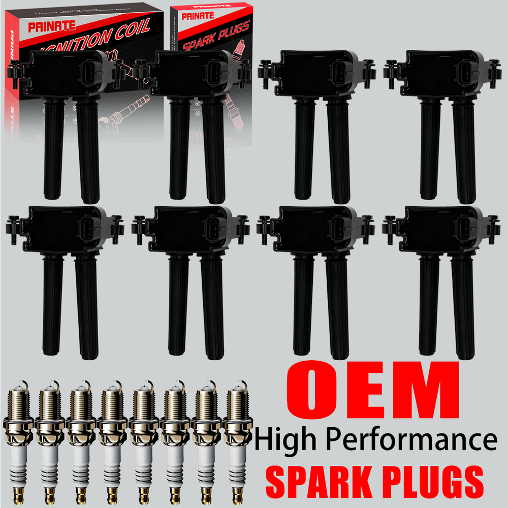 8X Brand OEM Ignition Coil & 16X Iridium Spark Plugs For Jeep Dodge Ram V8 UF504