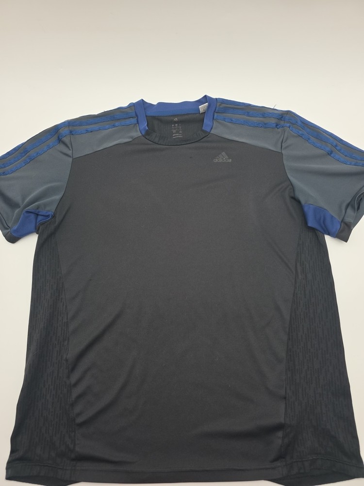 Adidas T-Shirt Men Large Black Solid Tee .#42722