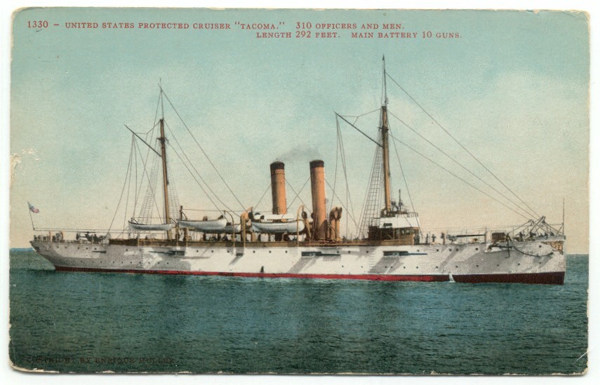 U.S. Navy Protected Cruiser USS Tacoma Postcard
