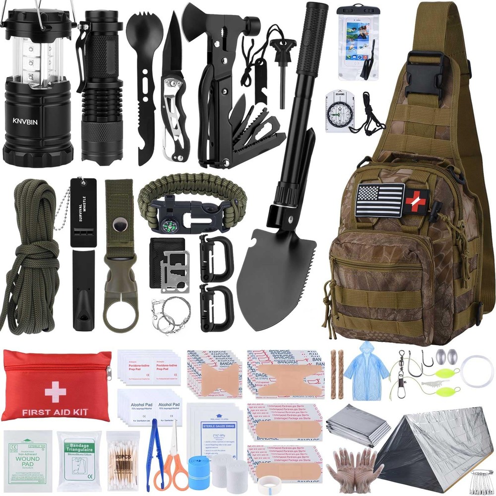 Survival Kit, 250pcs Survival Tools Tactical Gear and Trauma Bag, Survival Fi...