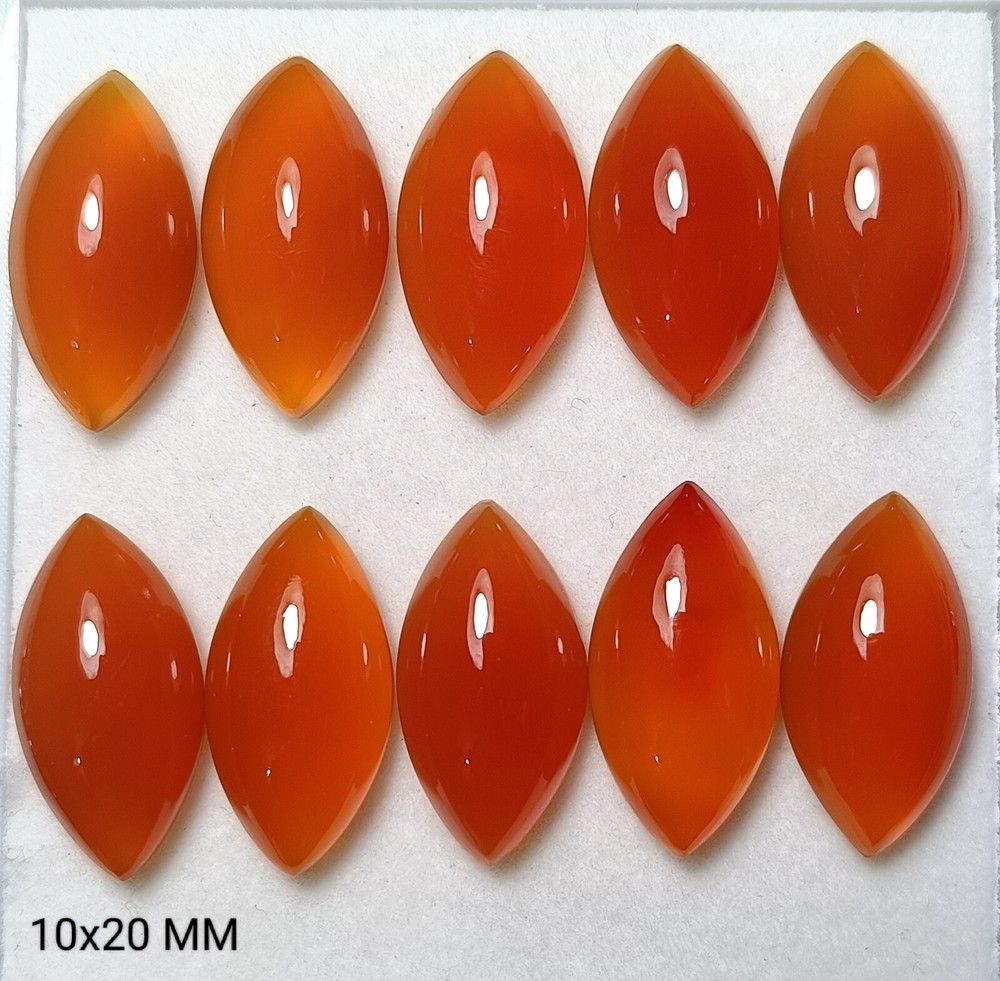Natural Red Onyx Marquise Shape Gemstone Size 10x20 MM Flat back Cabochon