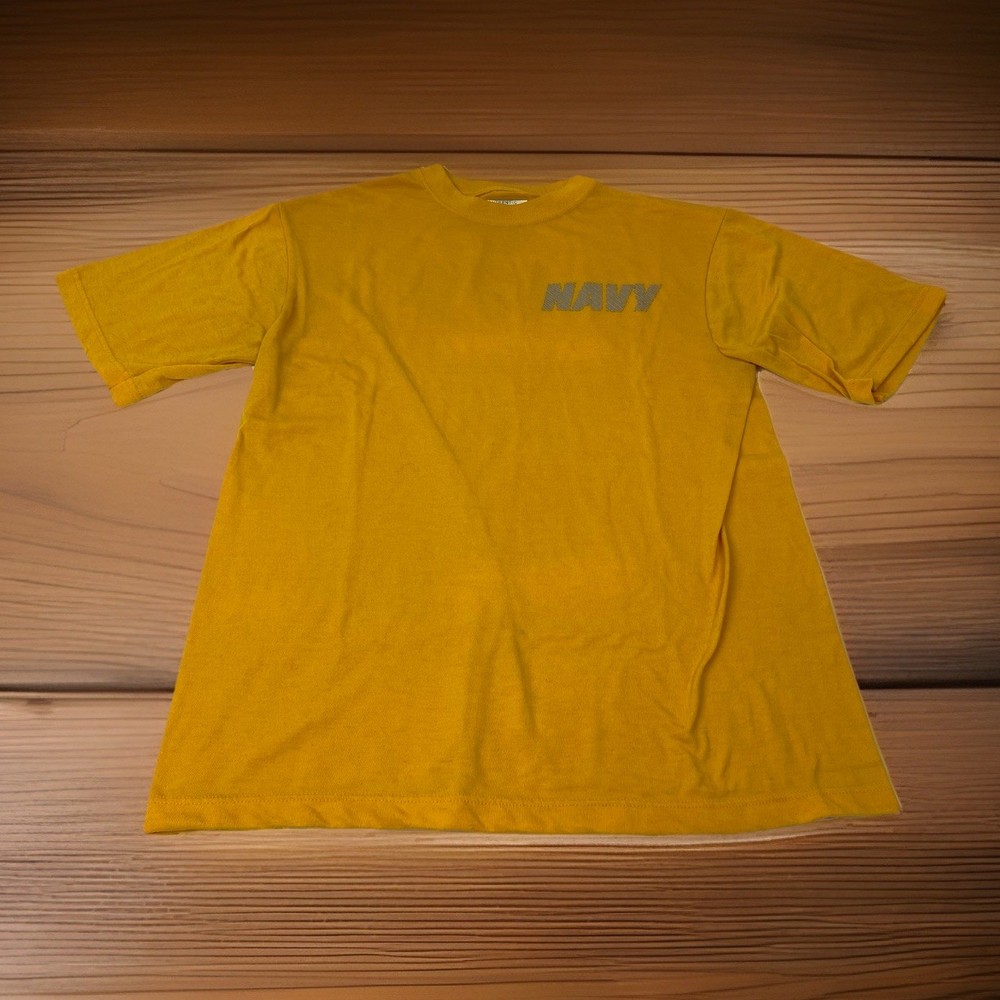 U.S. Navy Originals Men’s S Small Yellow Silver Graphic Polyester T Shirt