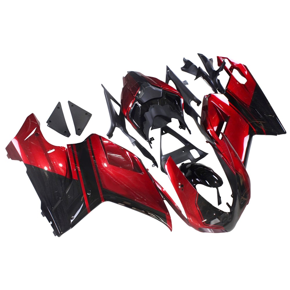 Candy Red Black Plastic Bodywork for Ducati 1098 1198 848 2007-2012 11 Fairings