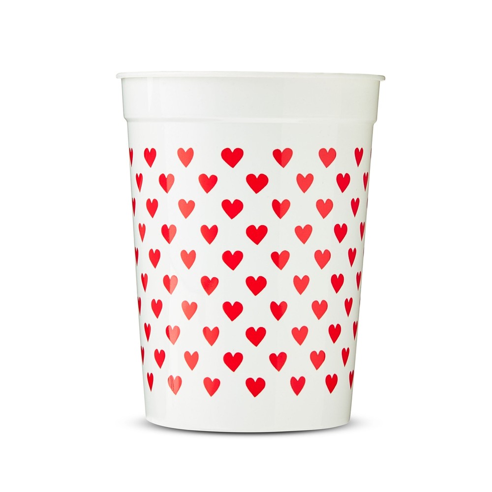 Valentines Day Red Hearts Plastic Cups 4 Pack by [Brand]  