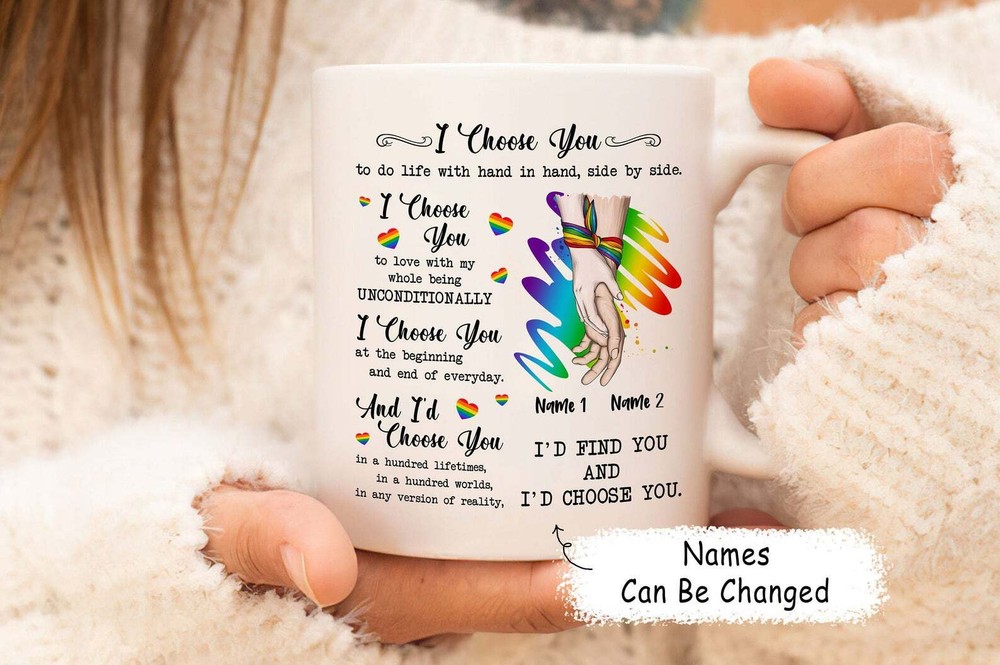 I Choose You Mug Lgbt Couple Mug Personalized Mug Mug For Lgbt Couple Lgbt Mug