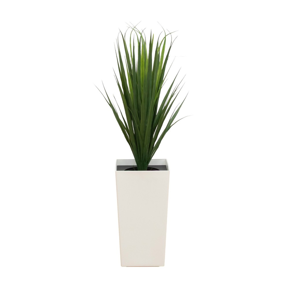 3-ft UV Resistant Artificial Grass Plant in White Tower Planter (Indoor/Outdoor)