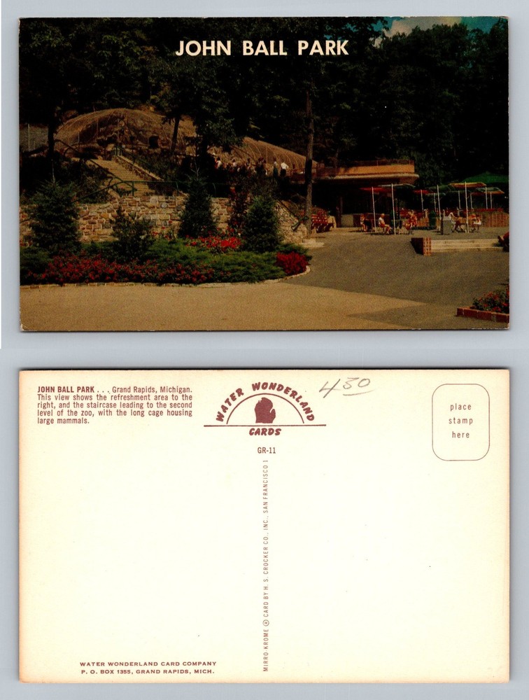 Grand Rapids, MI-Michigan, John Ball Park Zoo Refreshment Area Vintage Postcard