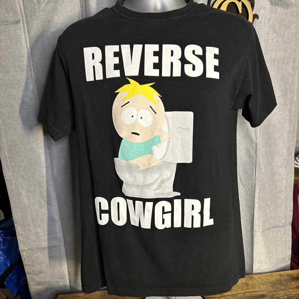 South Park Black Reverse Cowgirl Short Sleeve T-Shirt Adult Size  Medium 😎