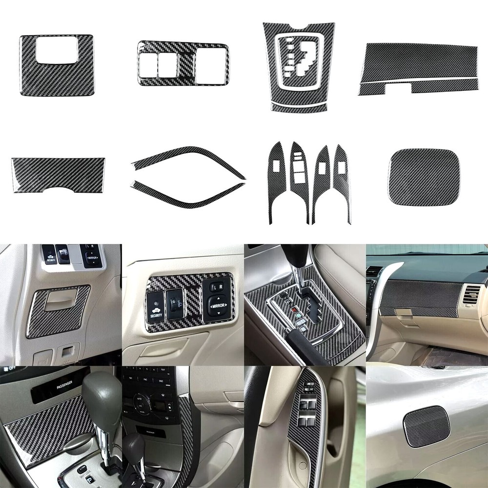 16Pcs Real Carbon Fiber Interior Dashboard Trim Kits For Toyota Corolla 2007-13