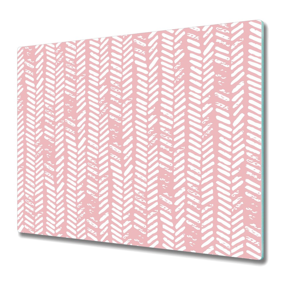 Glass Kitchen Chopping Board Shabby Herringbone Simple Geometric 60x52