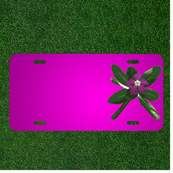 Custom Personalized Car License Plate With Add Names To Flower Periwinkle