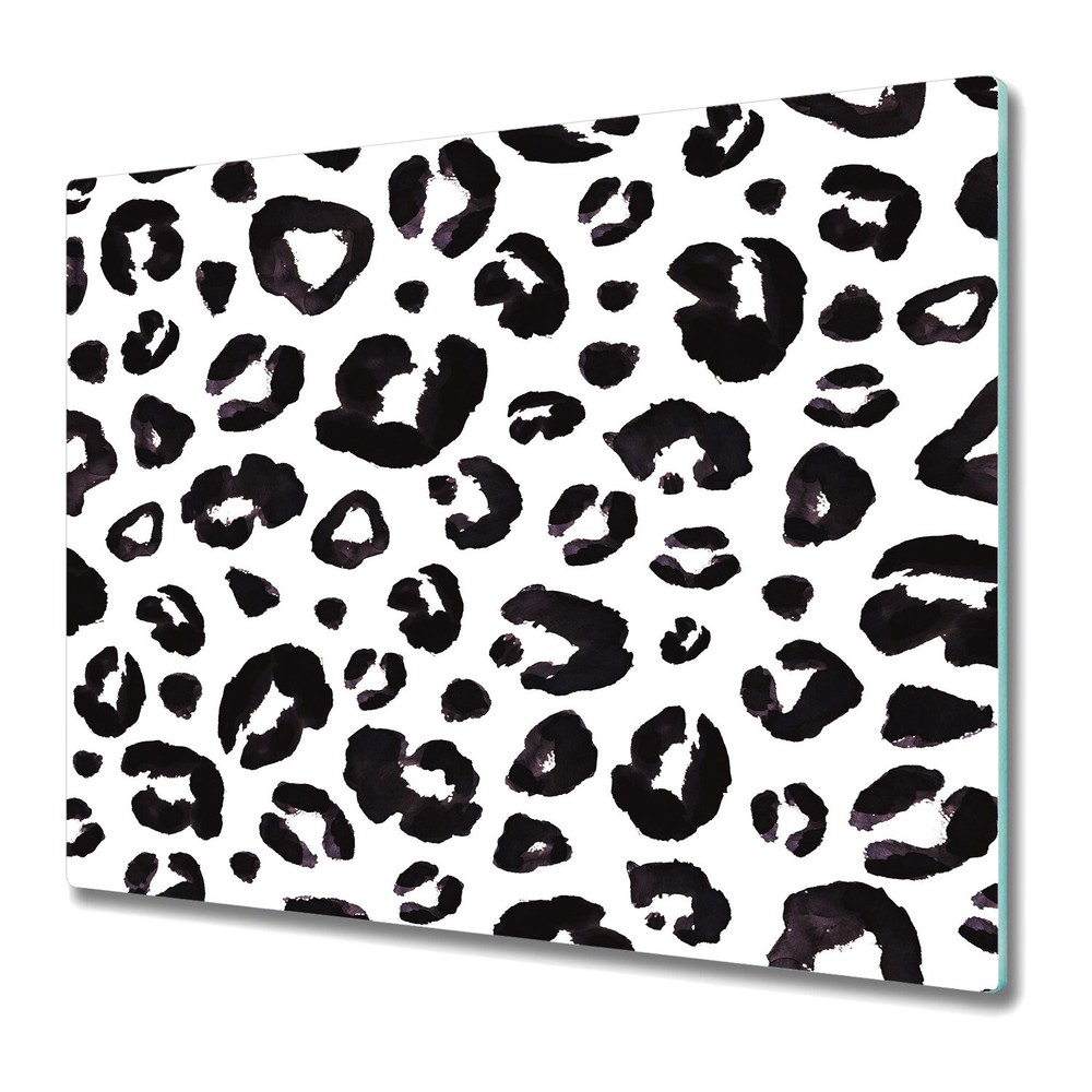 Glass Chopping Cutting Board Utensil Animal Print Black Animal Print 60x52