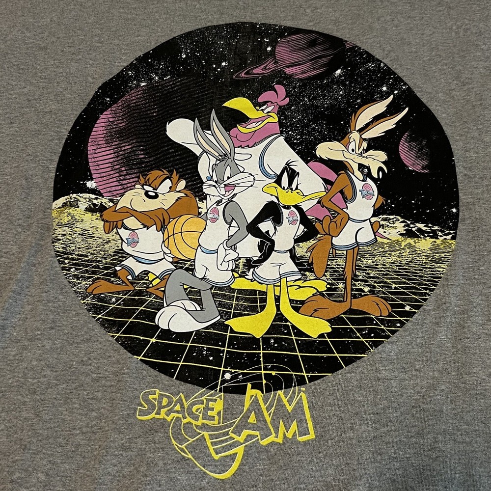 Space Jam Air Jordan T-Shirt Gray Looney Tunes Bugs Bunny Taz Daffy 3XL
