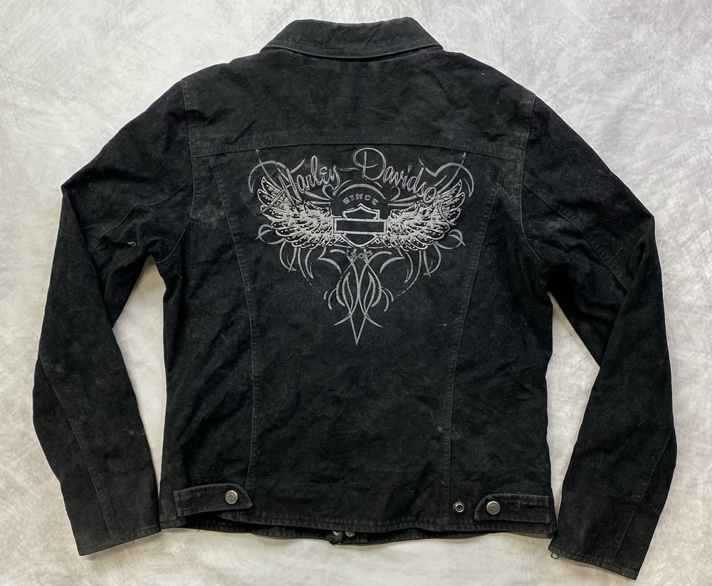 Vintage Harley Davidson Women’s Suede‎ Faux Leather Jacket Size Small