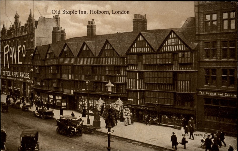 Old Staple Inn Holborn London vintage postcard n195