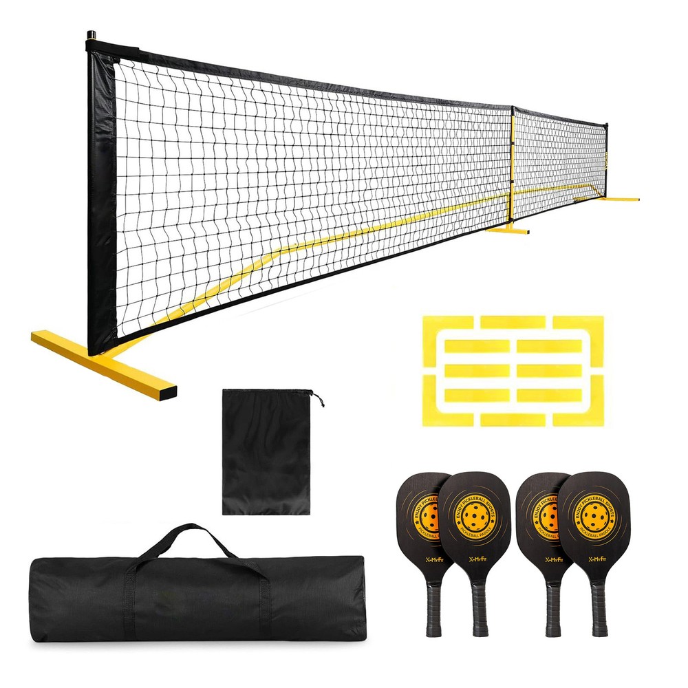Pickleball Net Court Marking Kit 22 FT Pickleball Net Frame W/4 Rackets