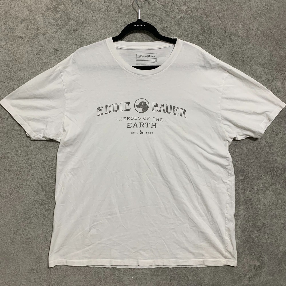 Eddie Bauer Mens XL Green Dog Heroes Of The Earth Tee T-Shirt