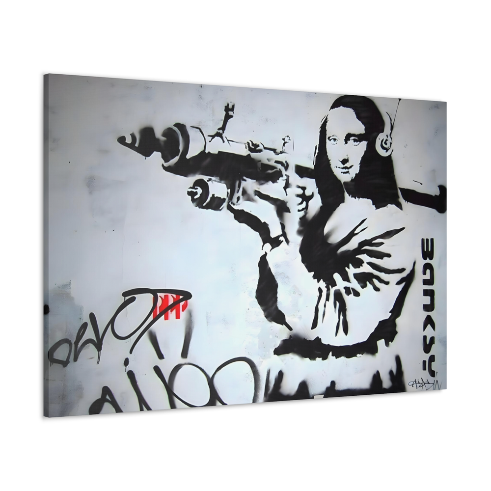 Banksy Mona Lisa RPG Canvas Graffiti Street Art Wall Decor