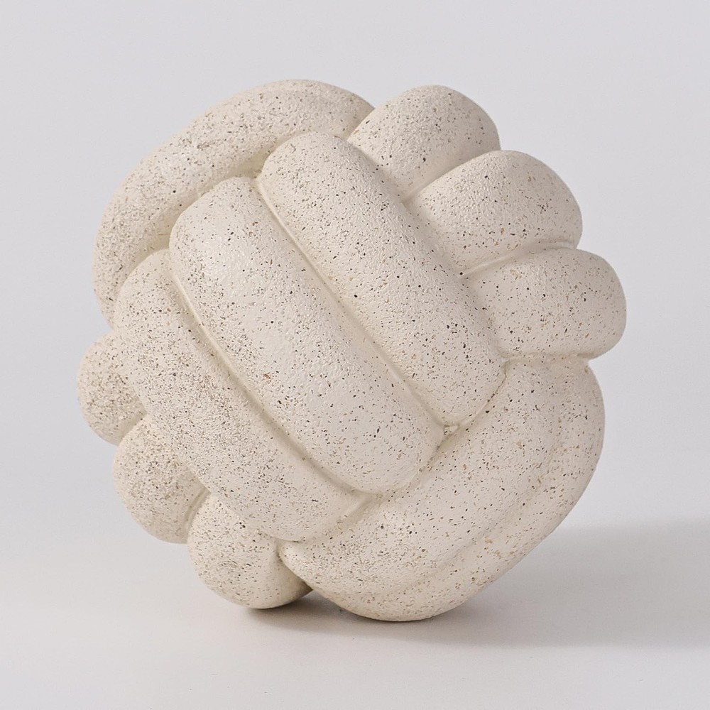 Knot Ball Decor Farmhouse Coffee Table Centerpiece Resin Sculpture 5x5in