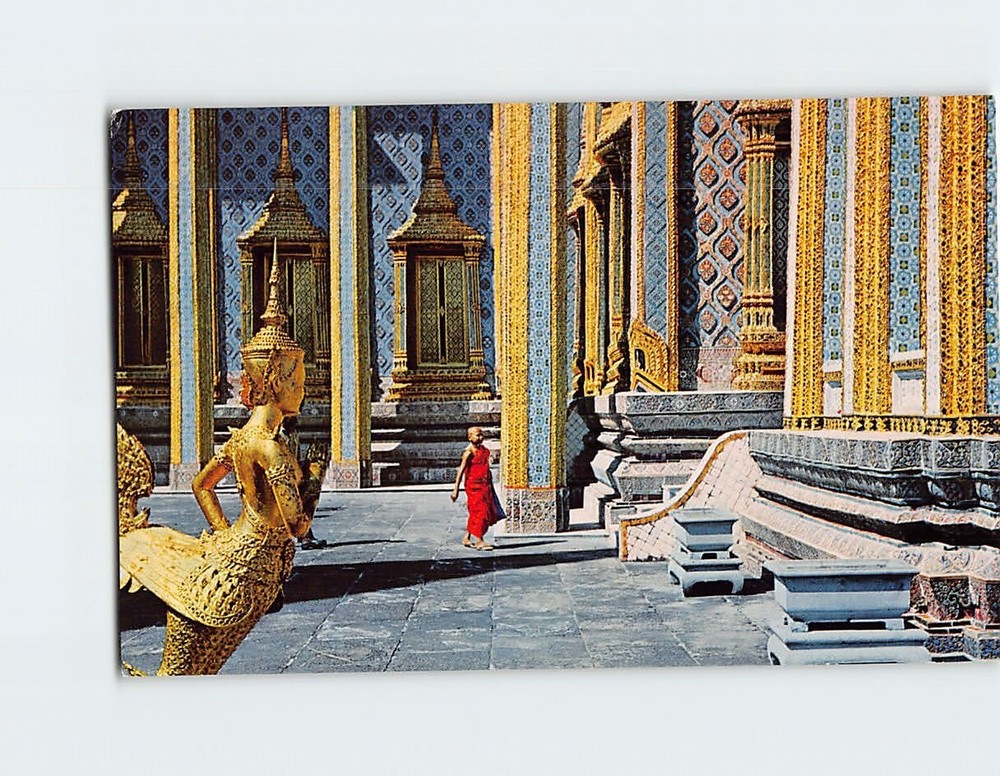 Postcard Interior Emerald Buddha Temple Bangkok Thailand