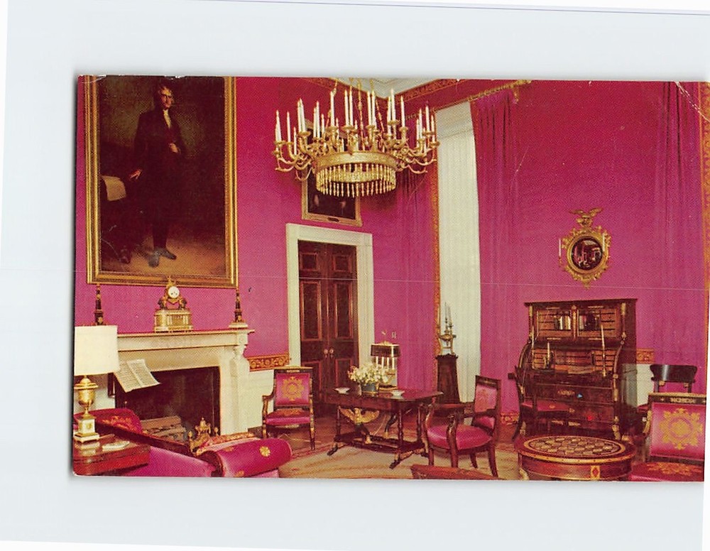 Postcard Red Room White House Washington DC USA