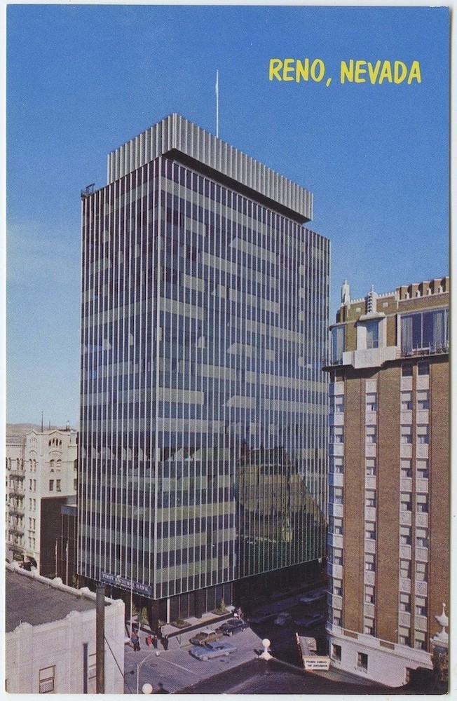 Reno Nv First National Bank of Nevada Vintage Postcard Nevada Chrome