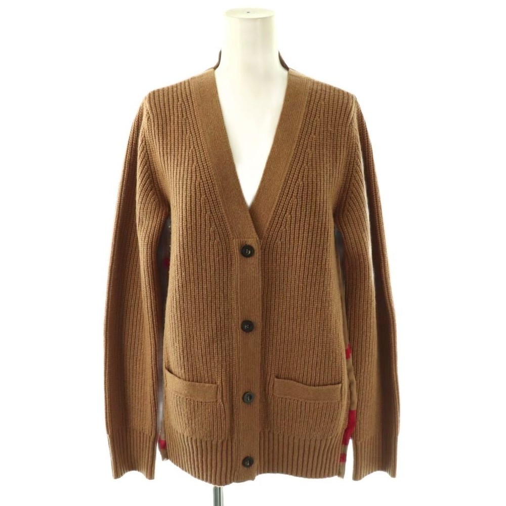 Sacai Wool Camel Long Sleeve Pleated Knit Cardigan Size 1 Used Vintage