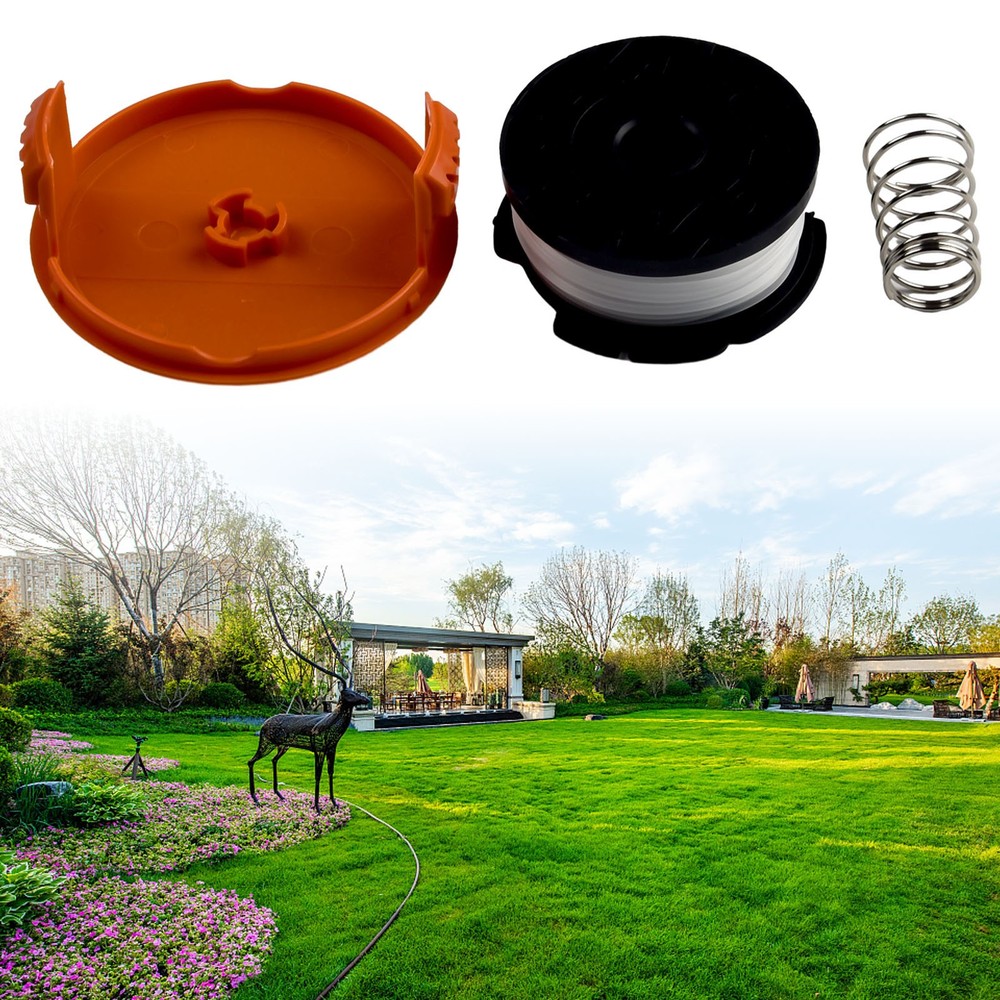 3Pack Trimmer Spool & Cap Spring Replacement for Black+Decker Models