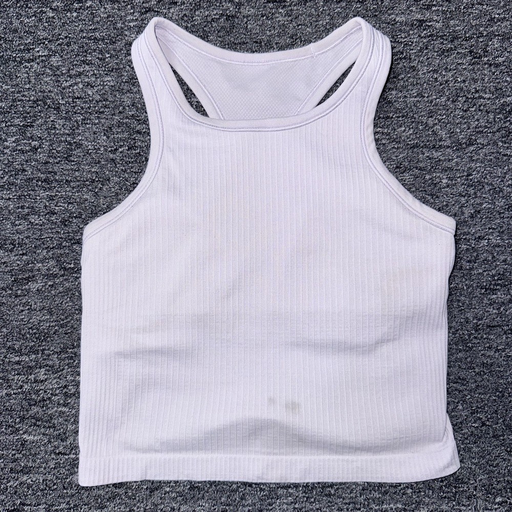 Women’s Lululemon Purple Ribbed Racerback Cropped Athletic Tank Top - Size XS